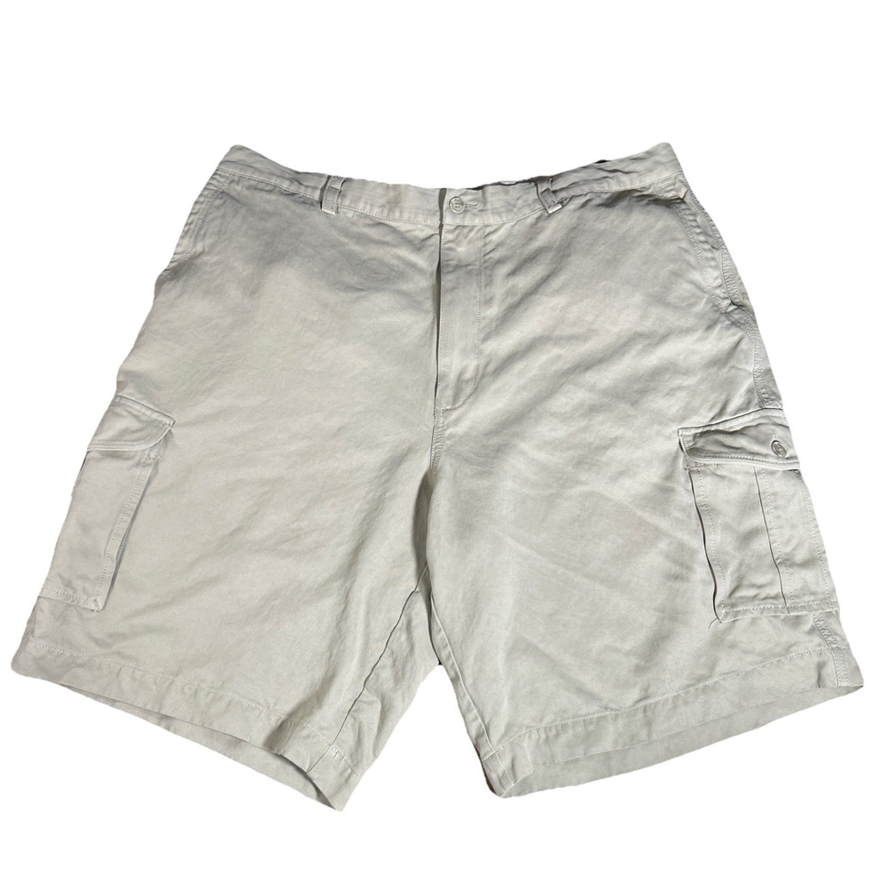 Tommy Bahama Relax Shorts Men's 38 Beige 100% Silk 10" Cargo Lightweight Beach‎